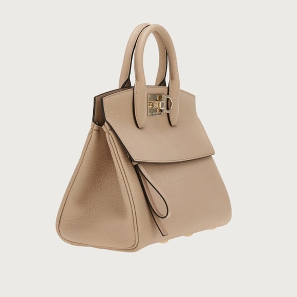 FERRAGAMO The Studio Bag CASHEW Authentic & NWT - Picture 4 of 17